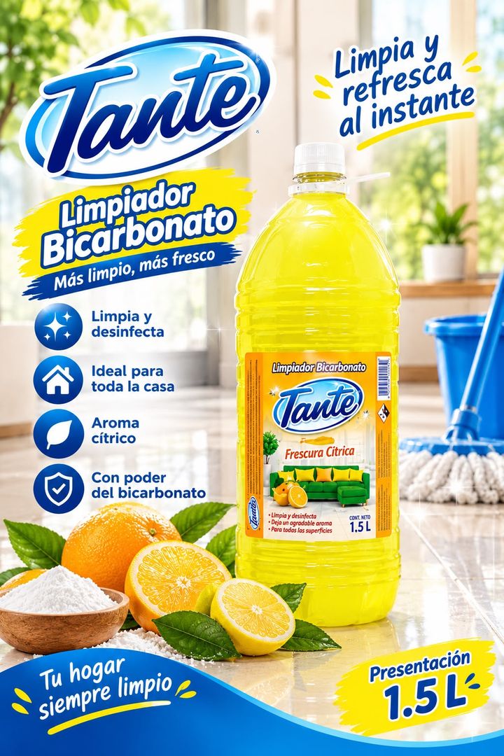 LIMPIADOR BICARBONATO FRESCURA CITRICA TANTE X 1.5 LITROS