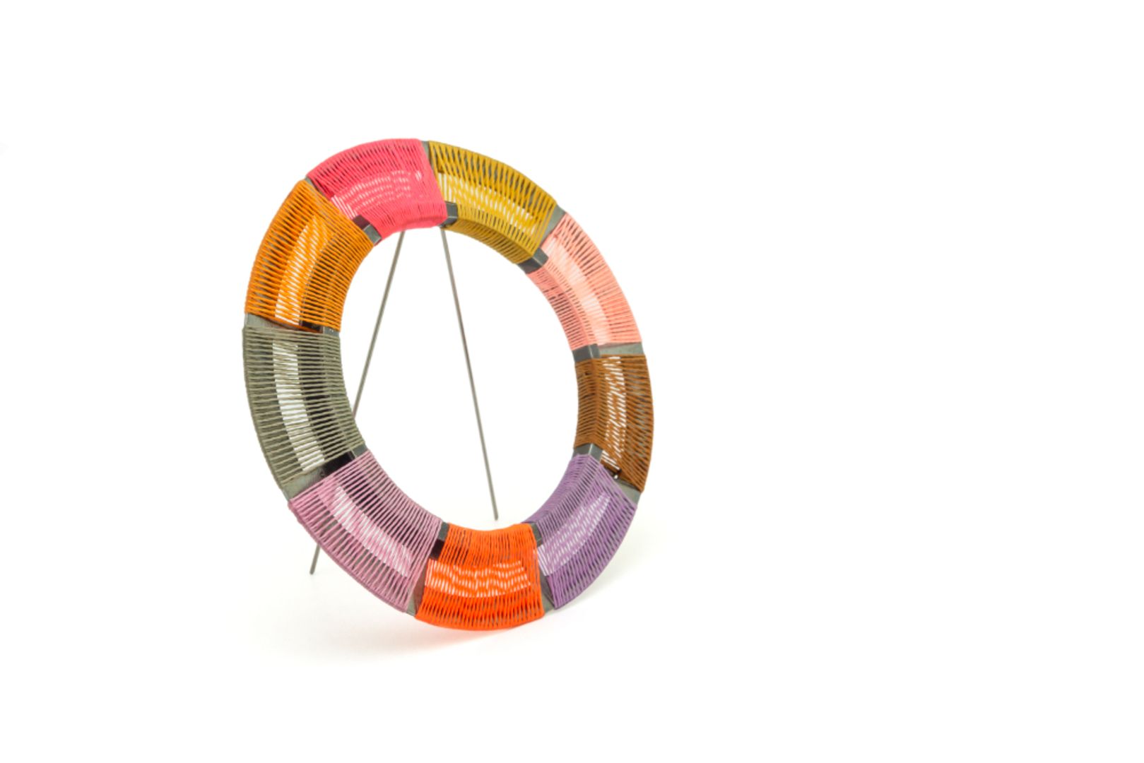 HAND WOVEN CIRCLE BROOCH