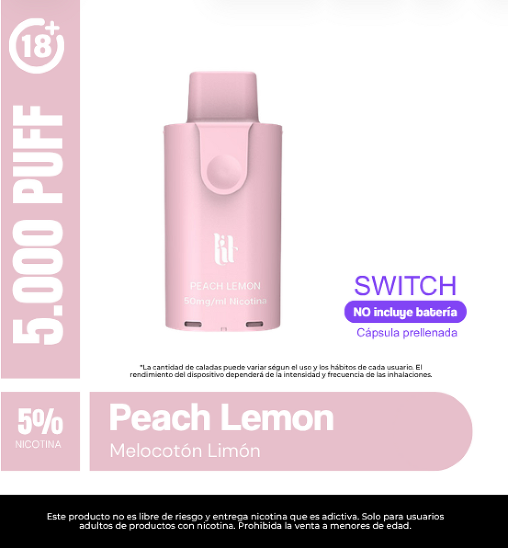 Lit Pod Switch Peach Lemon 5% Nic 5.000 Puffs