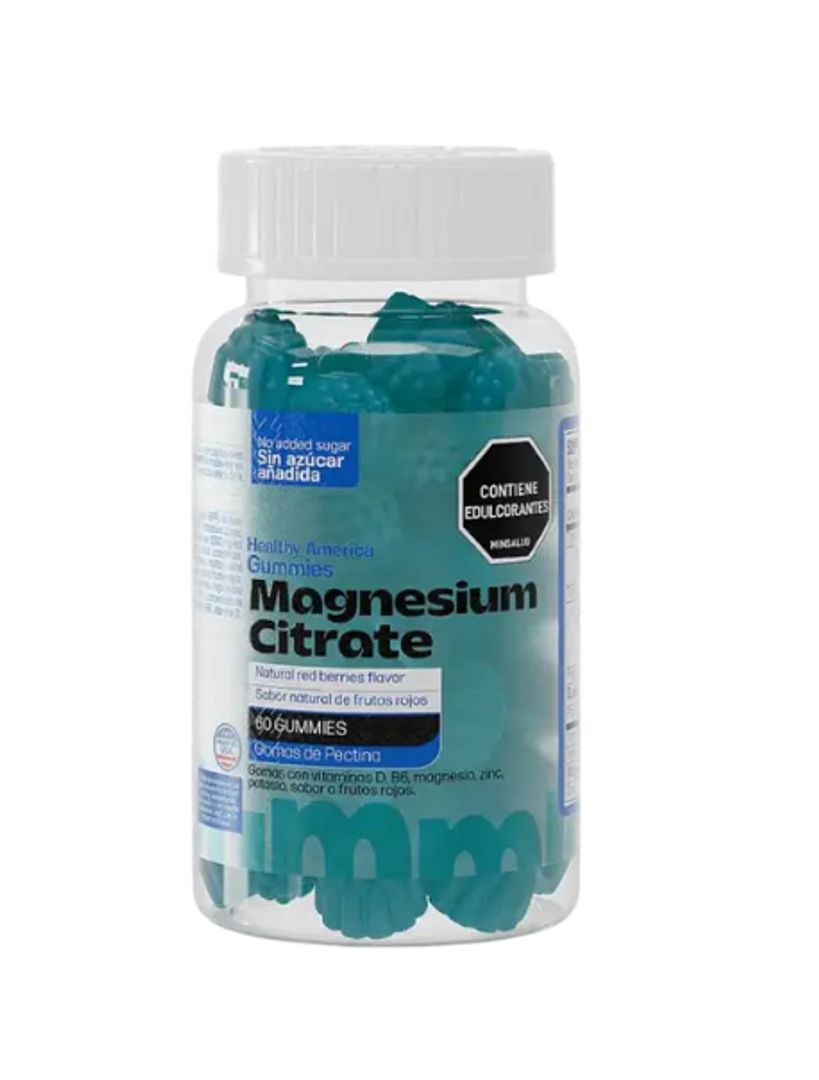 MAGNESIUM CITRATE GUMMY RED BERRIES FLAVOR X 60 GUMMIES HEALTHY