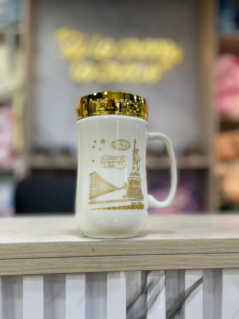 MUG TAPA ESPEJO DORADO 