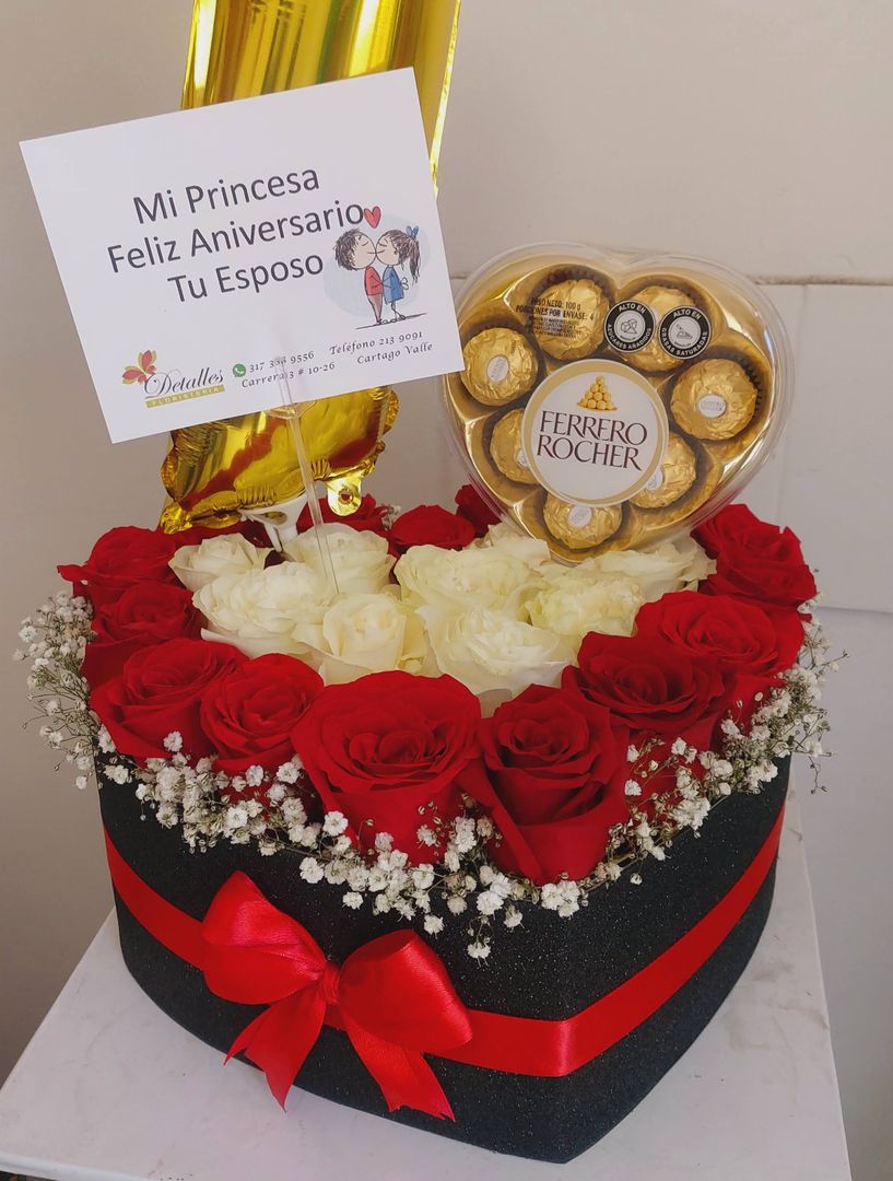 caja corazon grande con ferrero