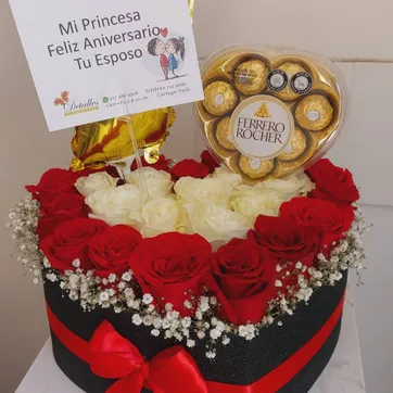 Imagen del producto caja corazon grande con ferrero