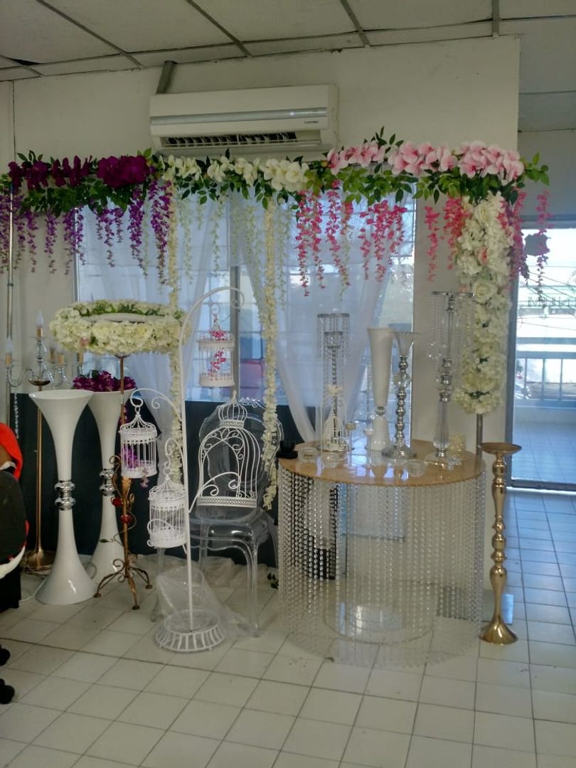 FLORES COLGANTES CON FLOR ORQUIDEA ARTIFICIAL