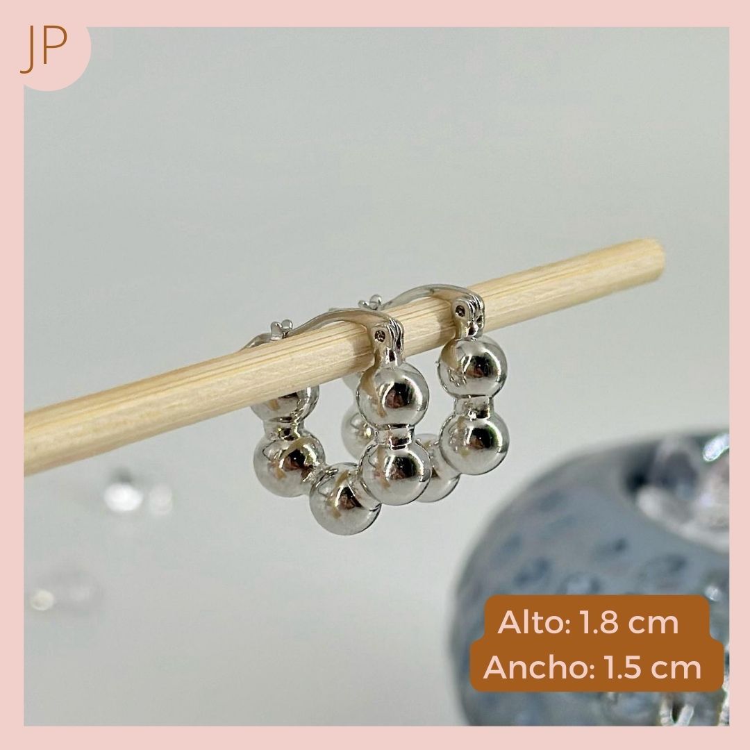 Candongas Rodio Balines Plateados