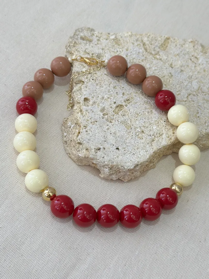 Collar abaco combinado Vinotinto 