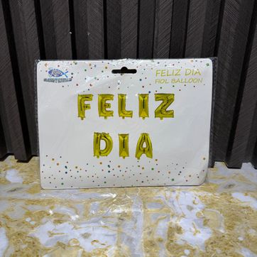 LETRERO METALIZADO  16' LETRA A LETRA FELIZ DIA SURTIDO - imagen 1