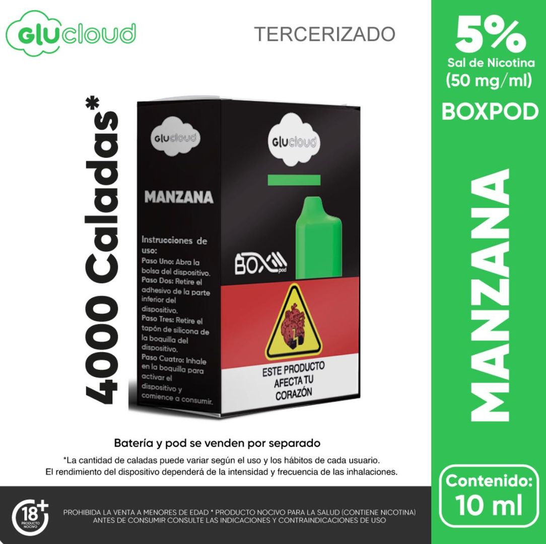 Glucloud Manzana Boxpod 4000 Puffs