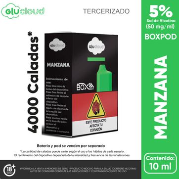 Imagen del producto Glucloud Manzana Boxpod 4000 Puffs
