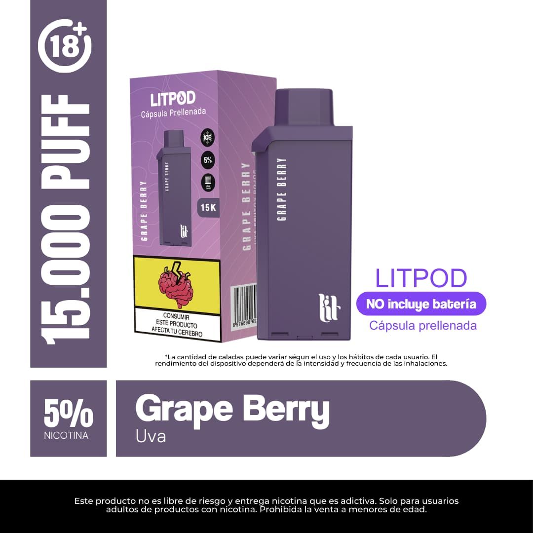 Pod Lit Grape Berry 15.000 Puffs Recarga