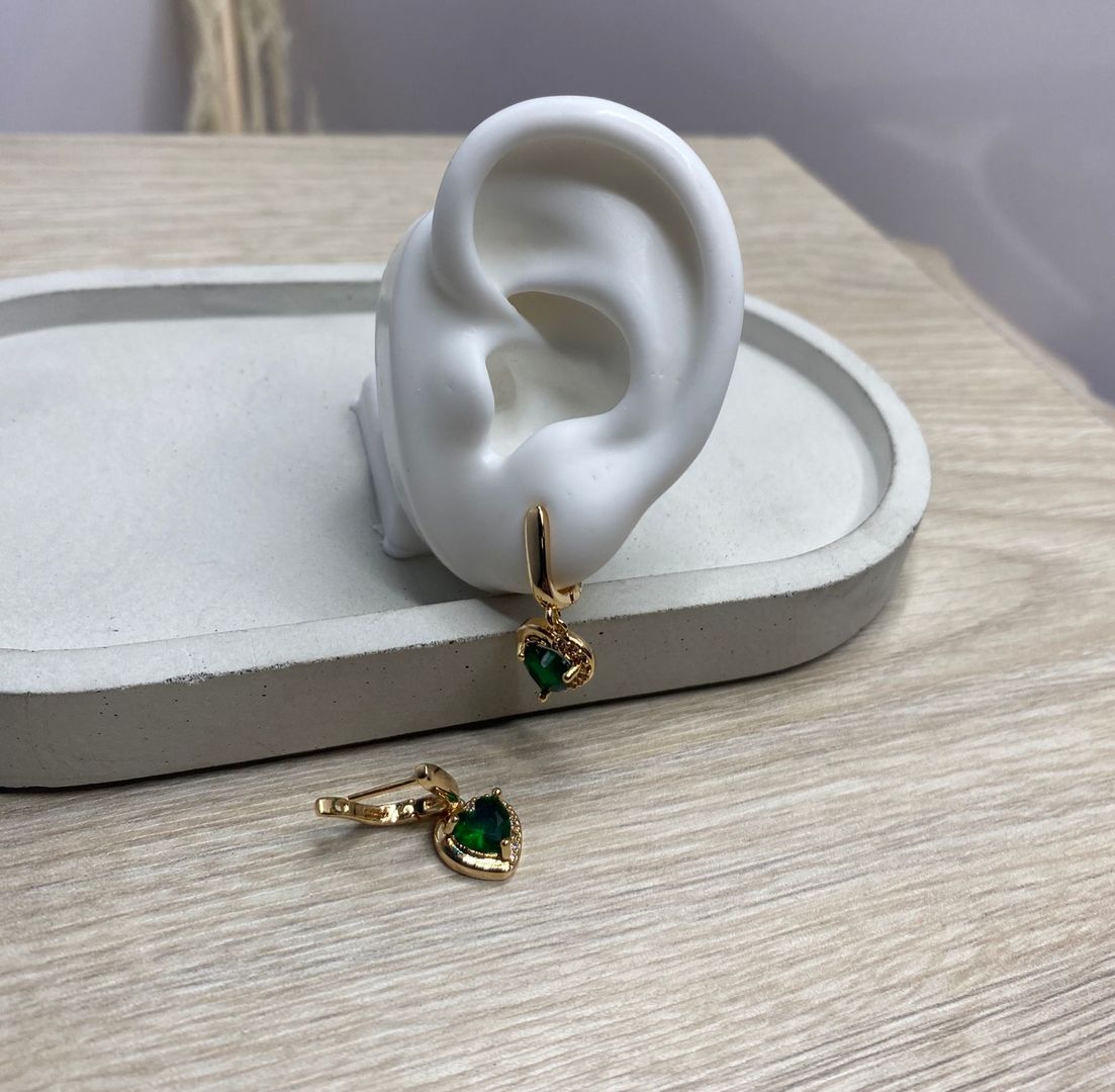 Candonga corazón colgante verde, oro rosa, covergold 