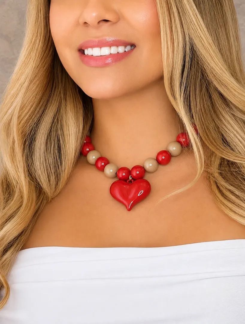 Collar abaco combinado rojo 