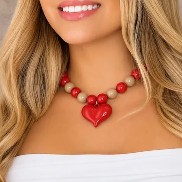 Collar abaco combinado rojo  - imagen 1