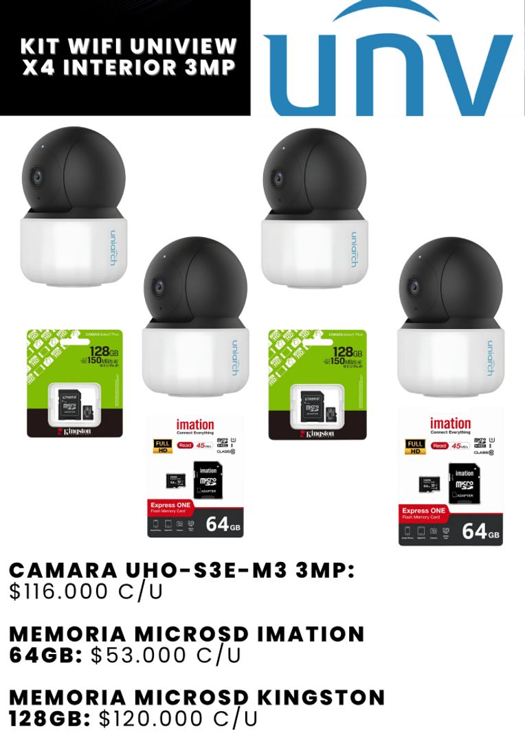 KIT WIFI UNIVIEW X4 INTERIOR 3MP