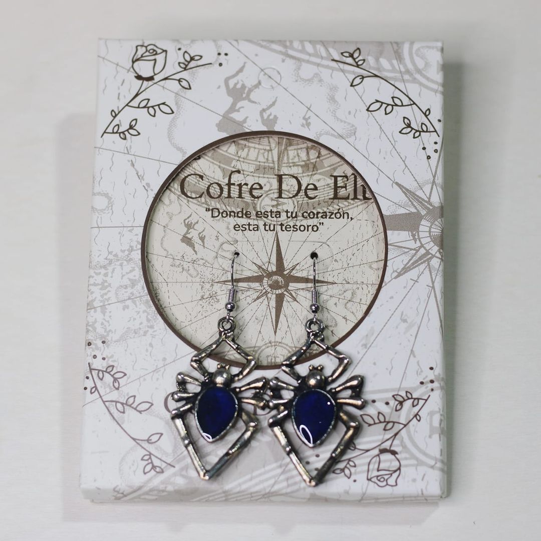 ARETES ARAÑA AZUL 