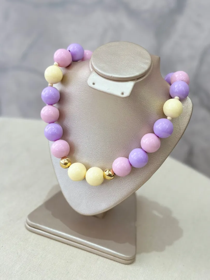 Collar abaco combinado rosa pastel 