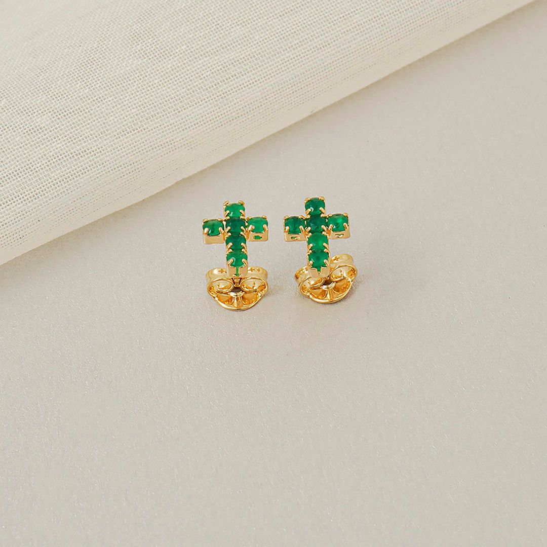 A Cruz 6 circonias 8 mm Verde