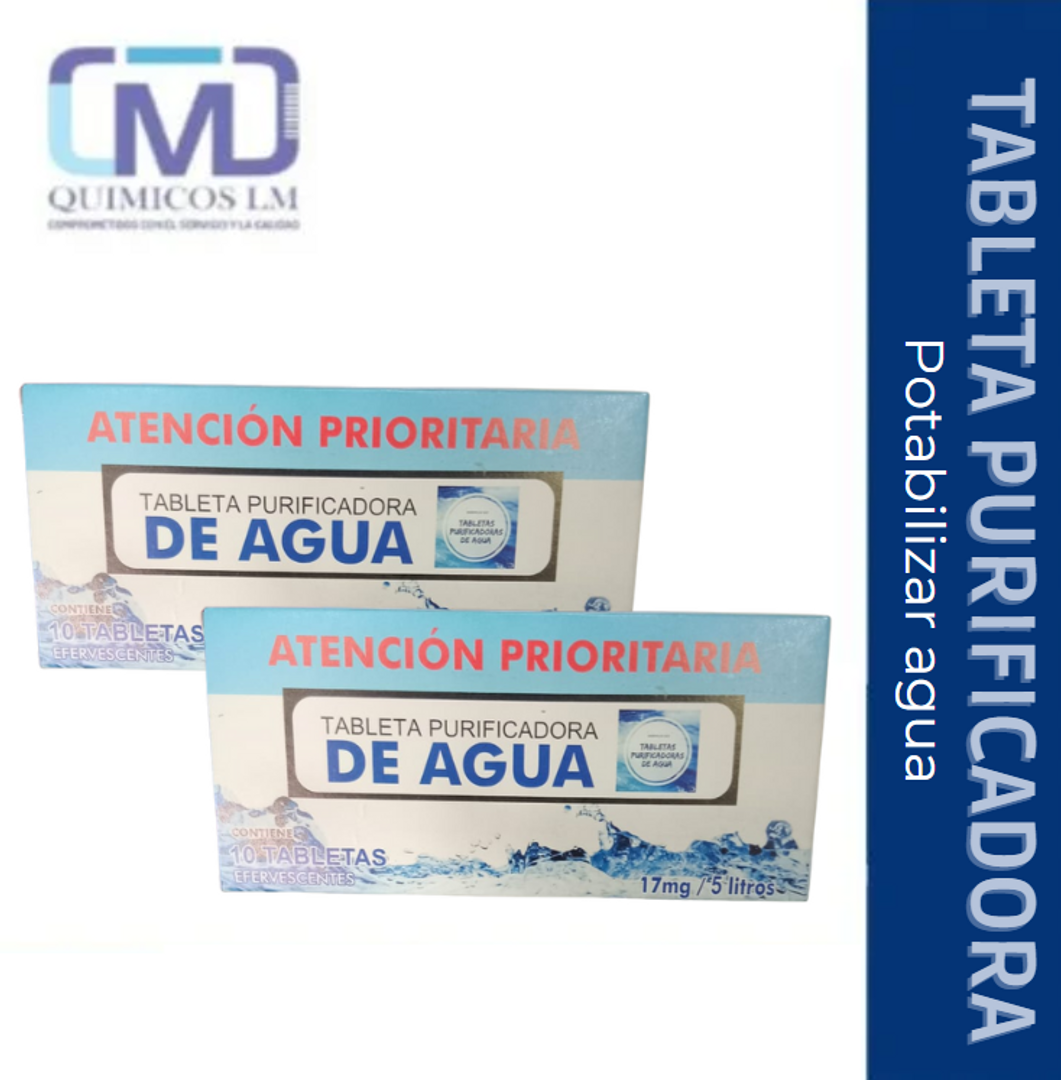 TABLETA PURIFICADORA / POTABILIZAR AGUAx10und