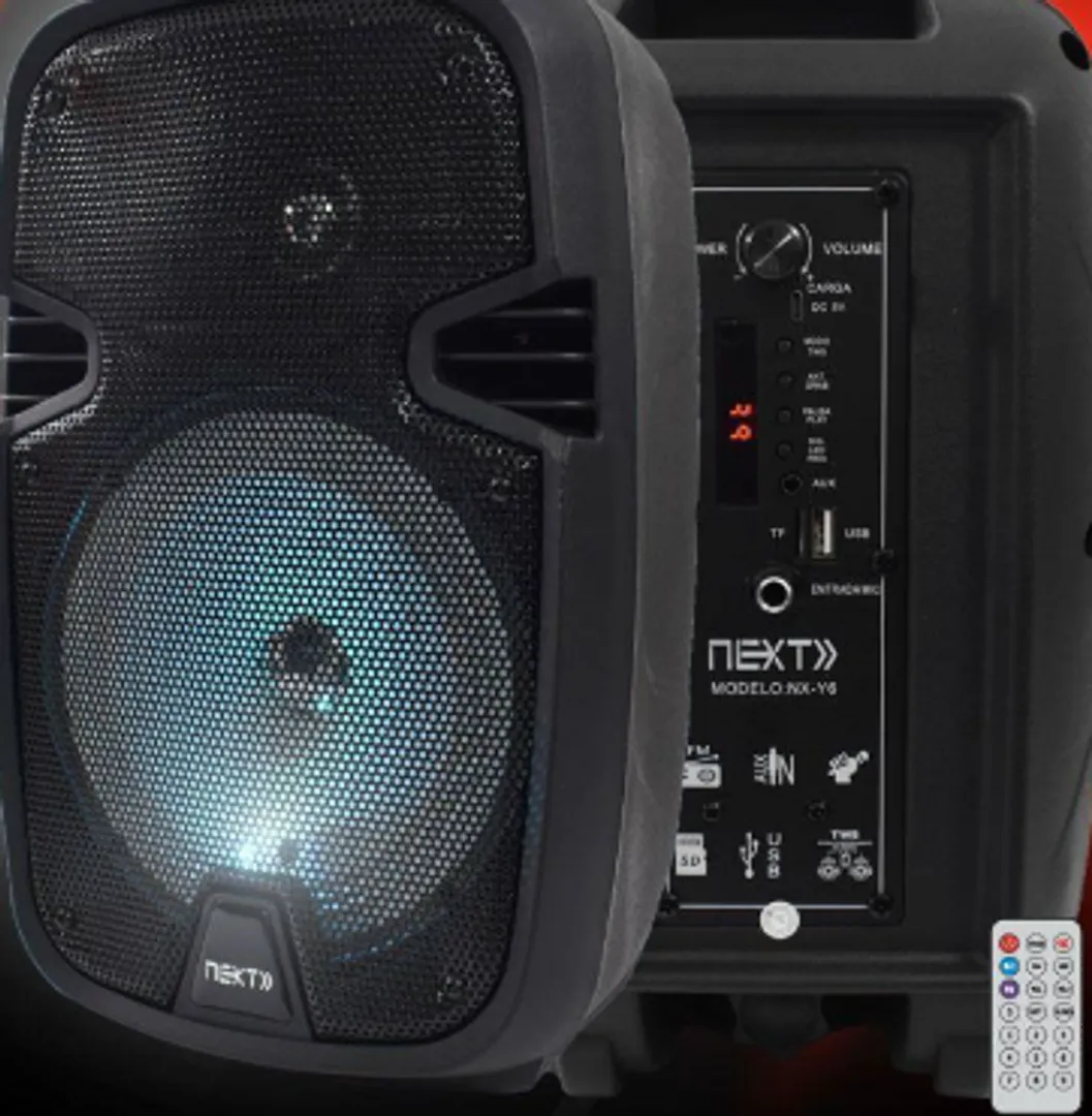 CABINA PARLANTE DE 6.5 PULGADAS CON CABLE GRABADORA LUCES LED NX-Y6AC
