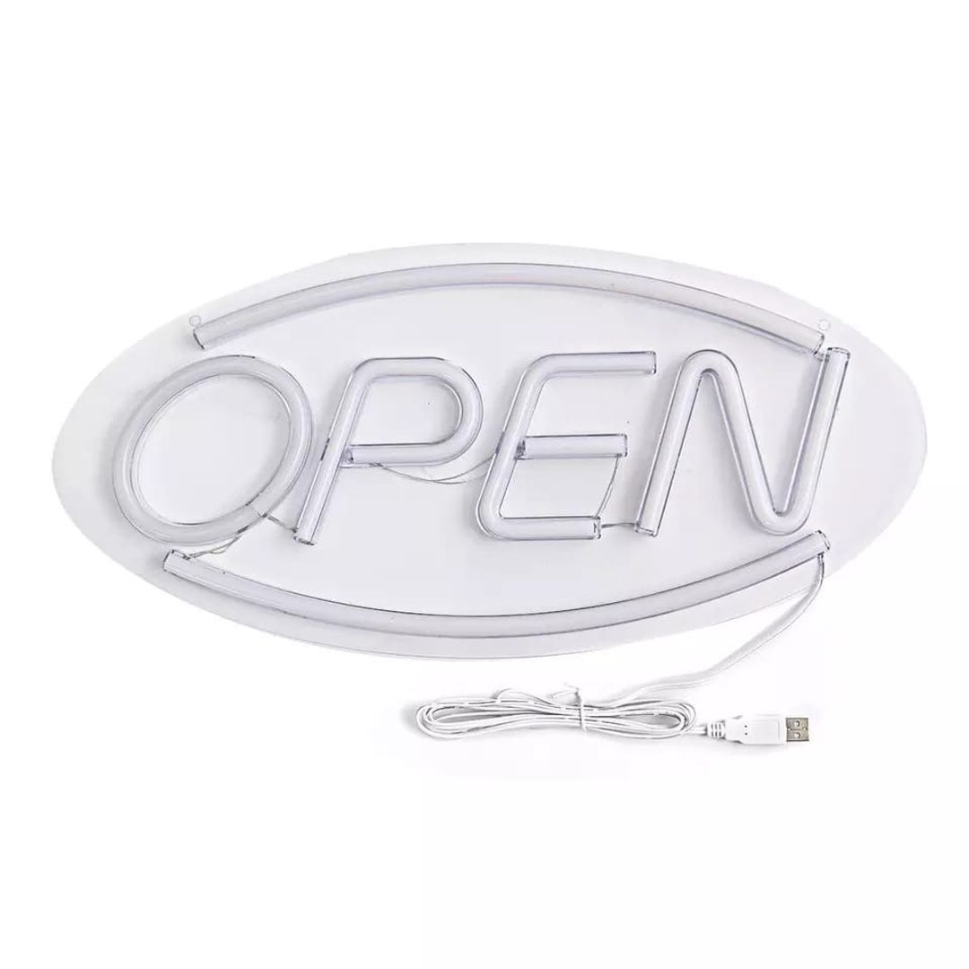Letrero neón open 