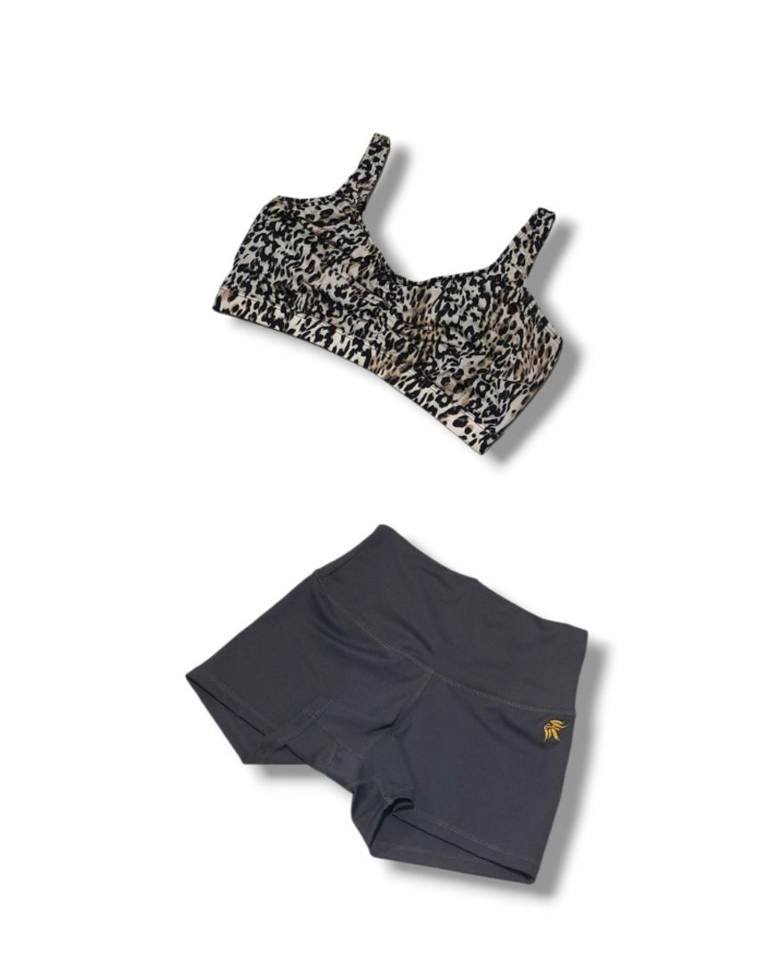 Conjunto top + short tiro alto