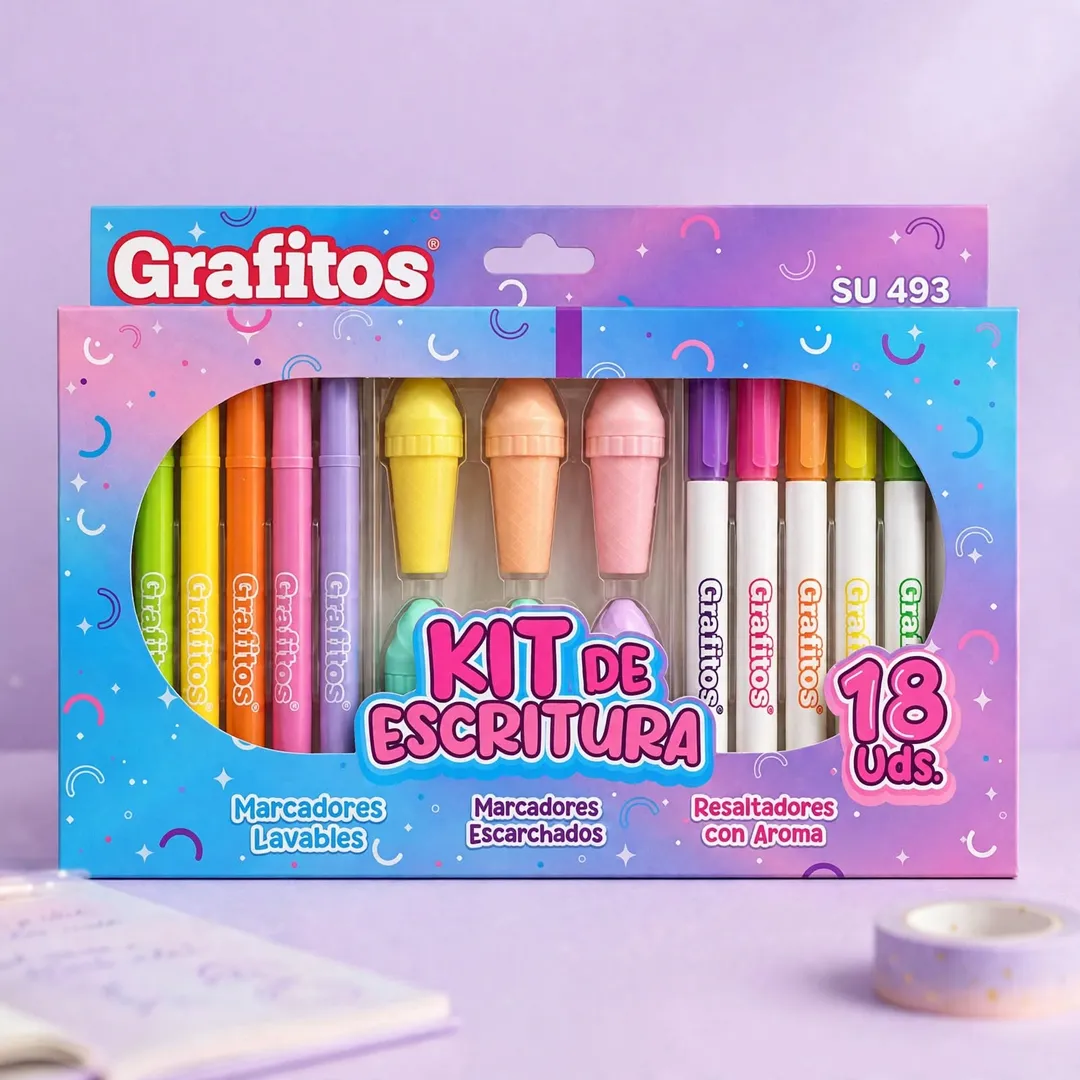 KIT DE ESCRITURA GRAFITOS X18 PIEZAS