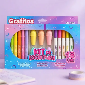 KIT DE ESCRITURA GRAFITOS X18 PIEZAS - imagen 1