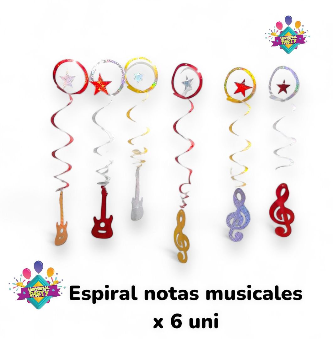 ESPIRAL NOTAS MUSICALES x 6 UNI