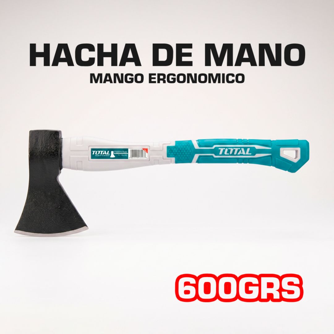 HACHA DE MANO CON MANGO DE FIBRA DE VIDRIO 600G