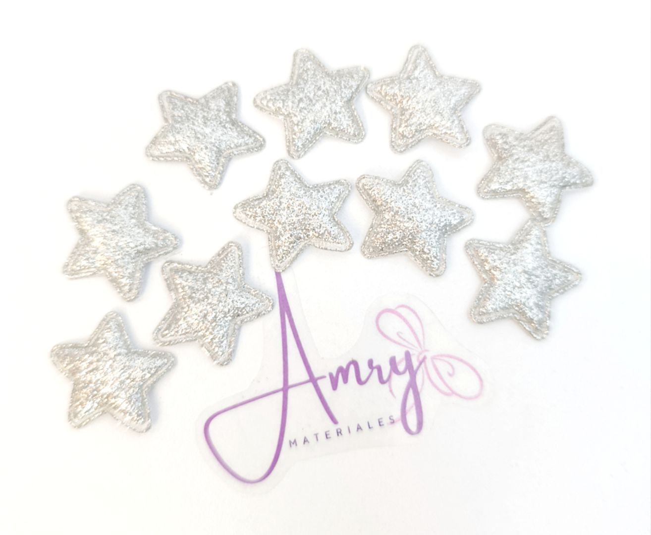 Kit 10 Estrellas 2.5cm Plateado