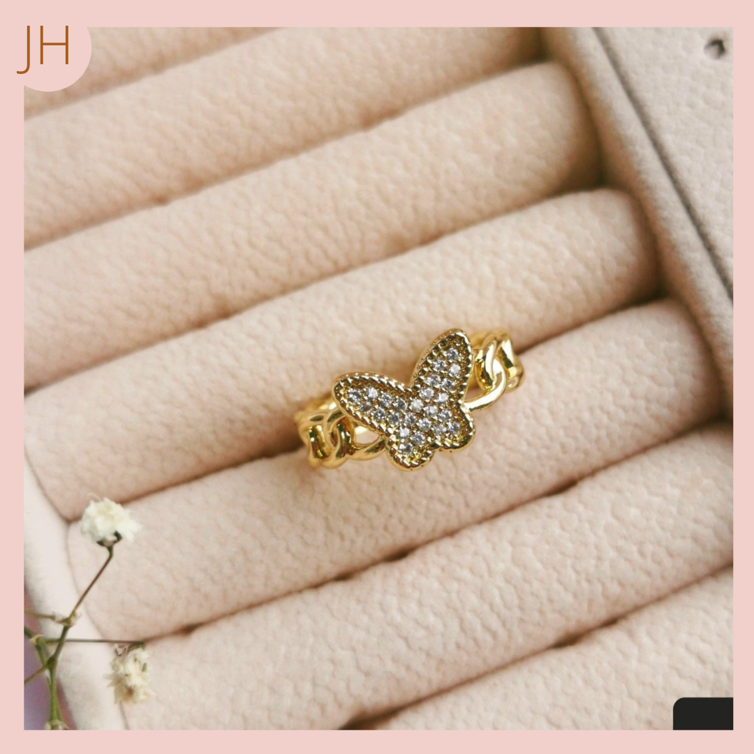 Anillo Mariposa Micro Zircones 