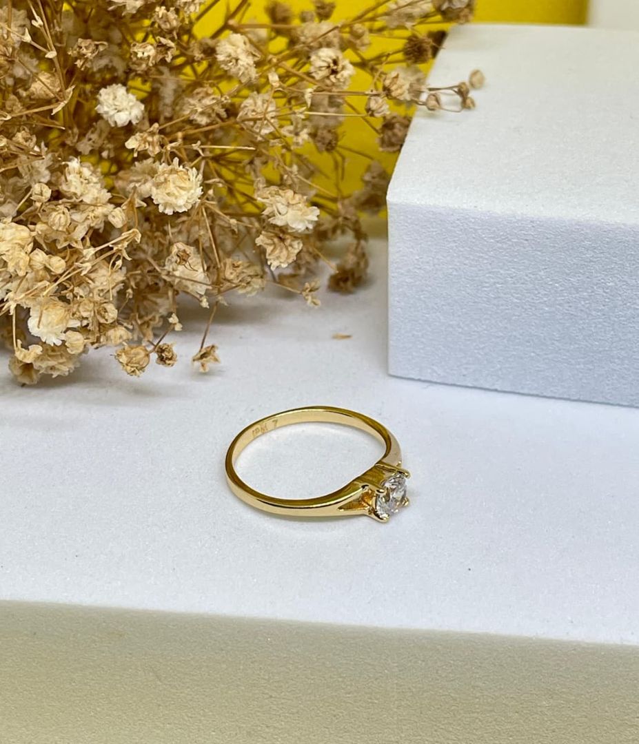 Anillo solitario AF circon cuadrado 6mm cristral 
