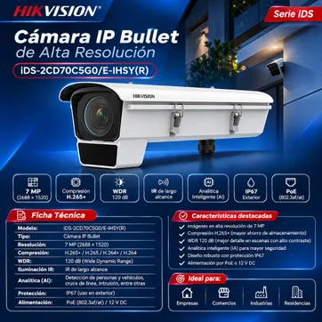 Imagen del producto Cámara de seguridad Hikvision iDS-2CD70C5G0/E-IHSY(R)