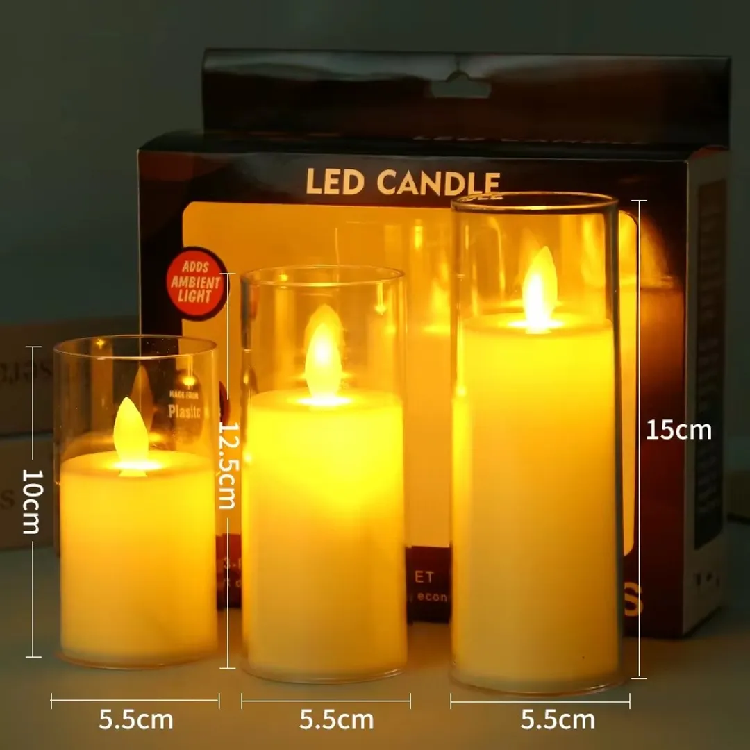SET DE VELAS X3 LED CANDLE