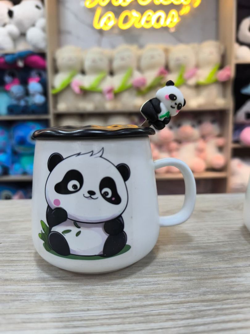 MUG TAPA CERÁMICA PANDA