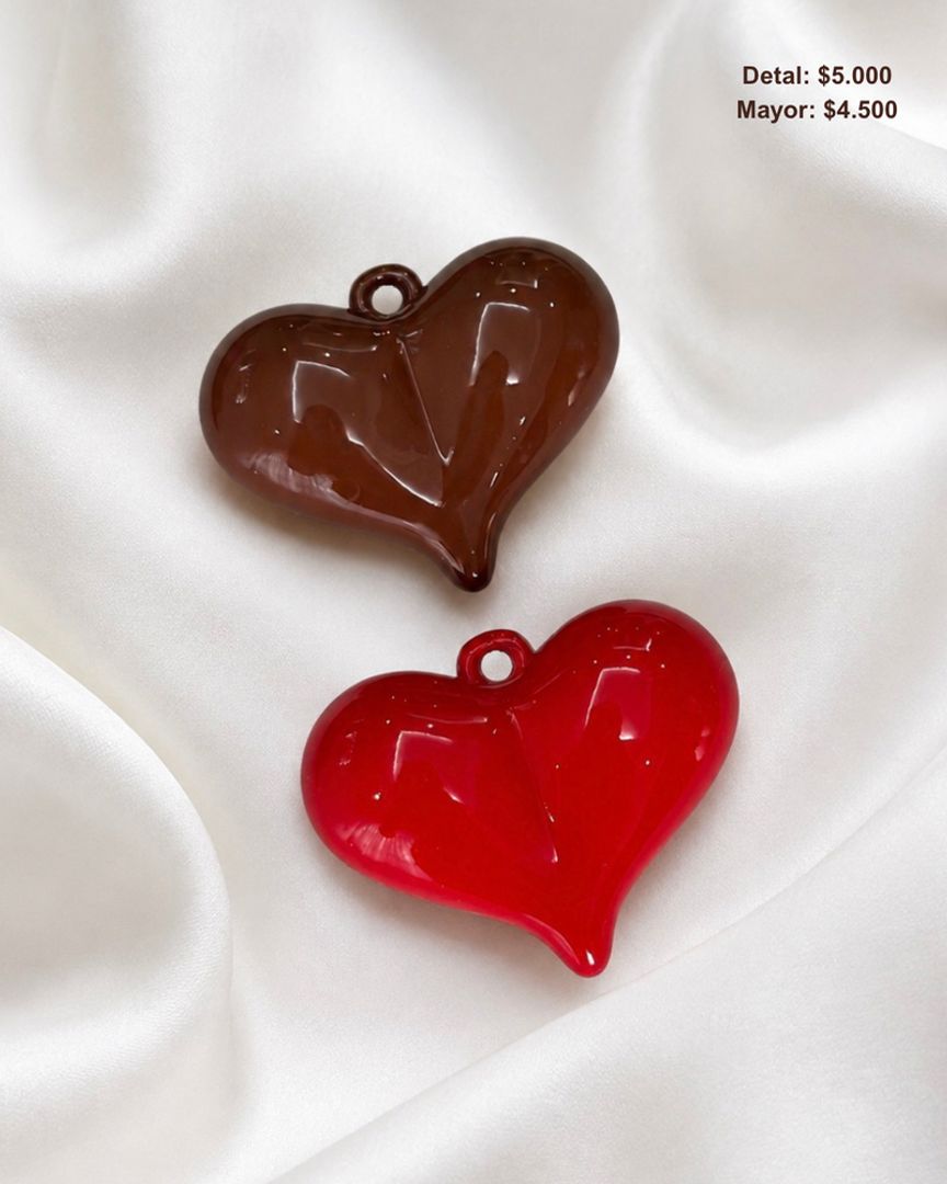 Dije corazón rojo grande 