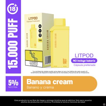 Imagen del producto Pod Lit Banana Cream 15.000 Puffs Recarga