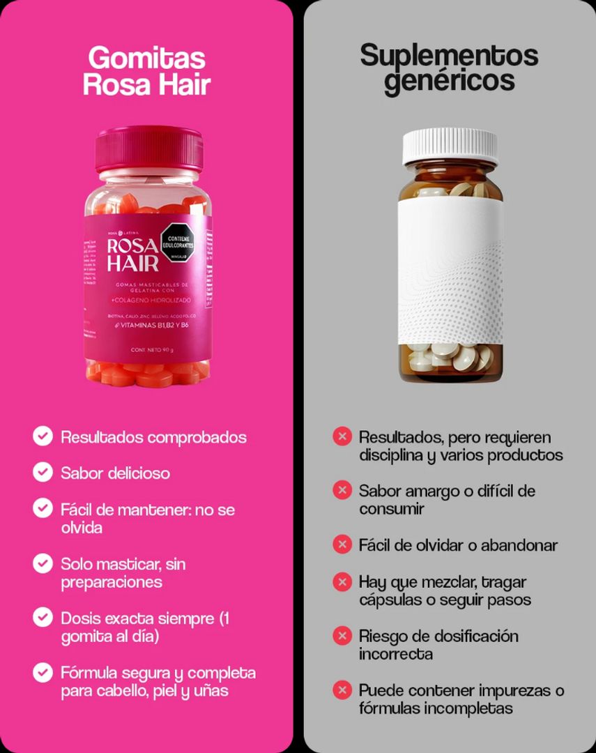 Rosa hair latina gomitas