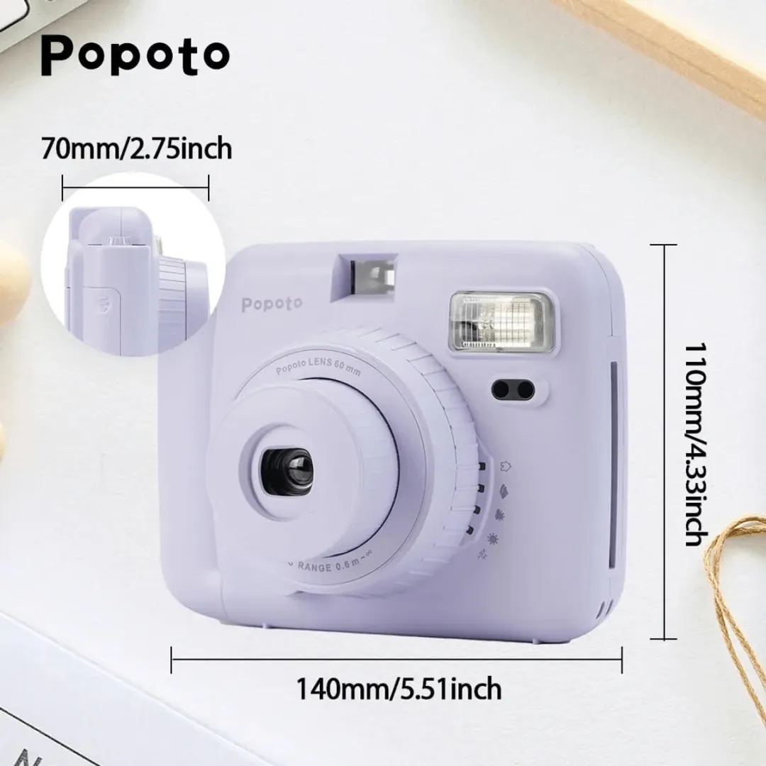 CAMARA DIGITAL INSTANTANEA POPOTO IMPRIME A COLOR + ACCESORIOS 1.1