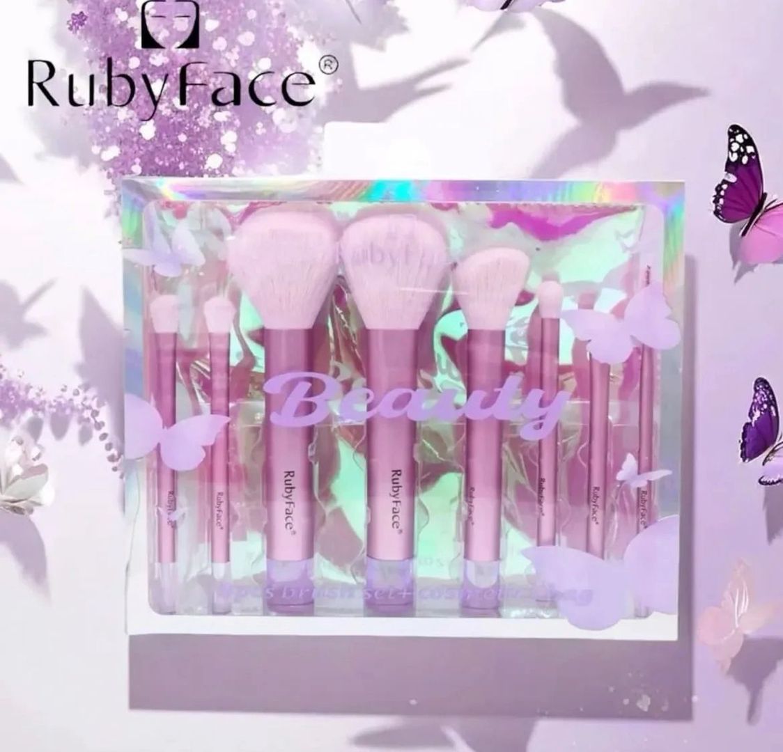 Set de brochas con cosmetiquera RUBY FACE