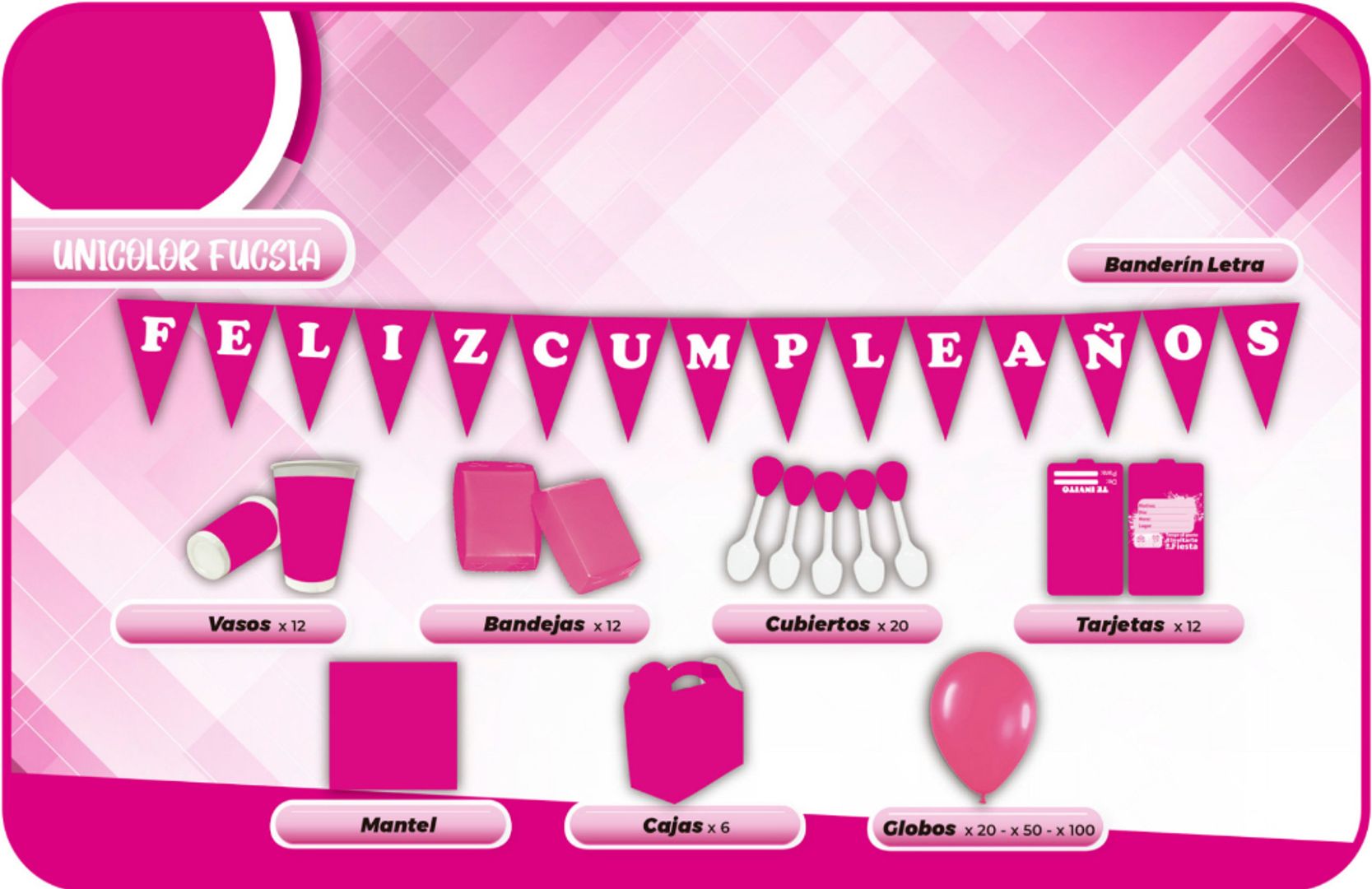 DECORACIÓN LISA  FUCSIA 