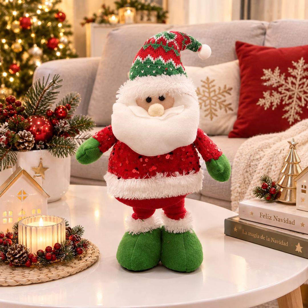 DECORACIÓN NAVIDEÑA SANTA Y MUÑECO DE NIEVE 