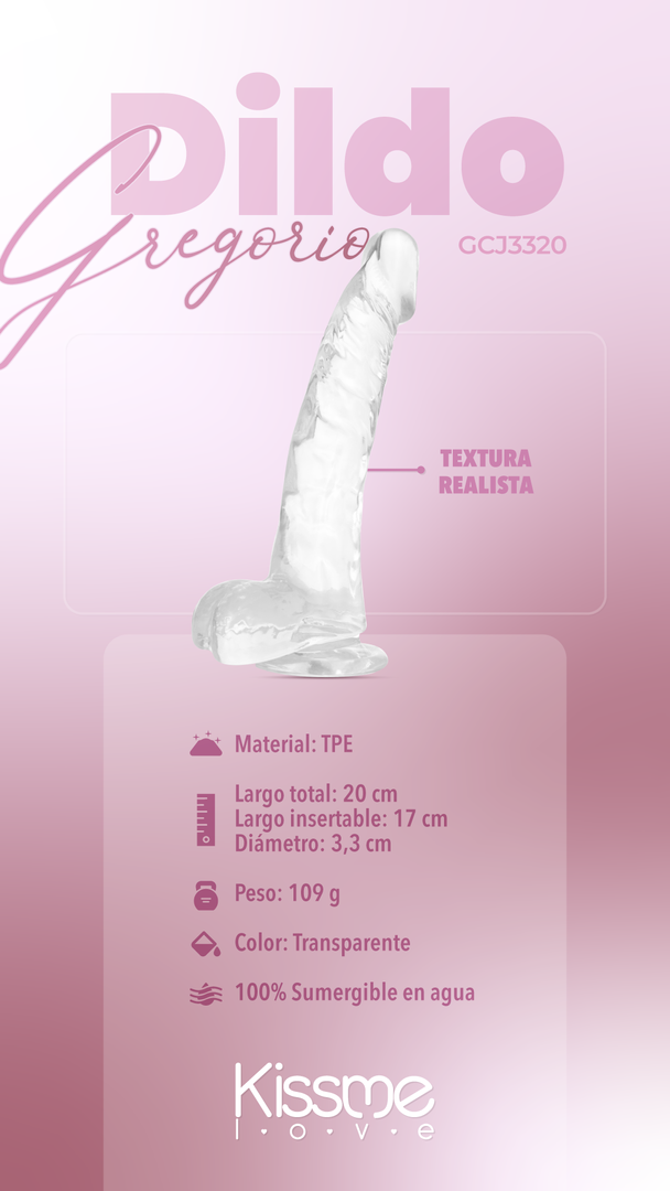 Dildo Realista Transparente Gregorio