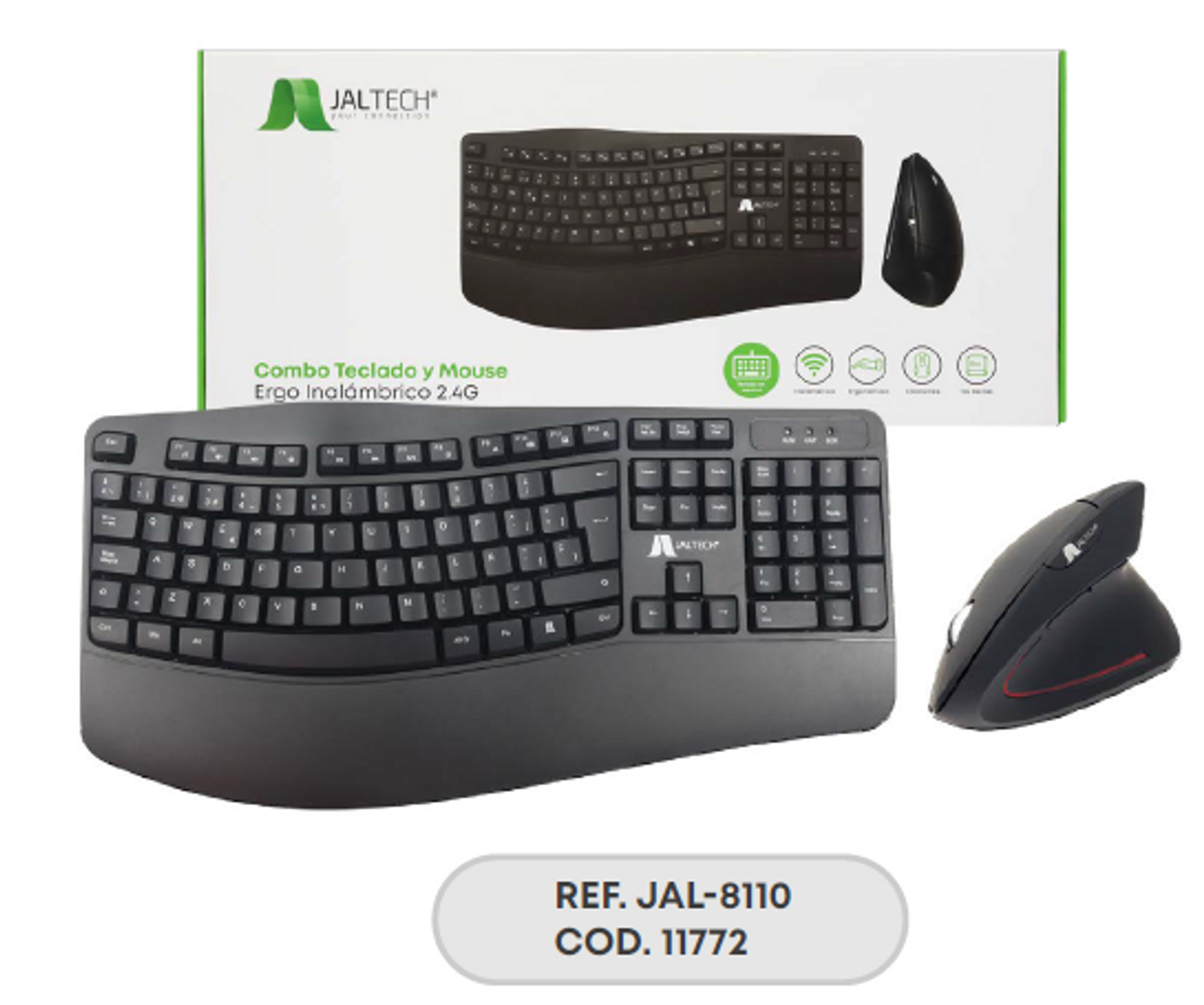 COMBO TECLADO Y MOUSE 2.4G ERGO - JAL-8110