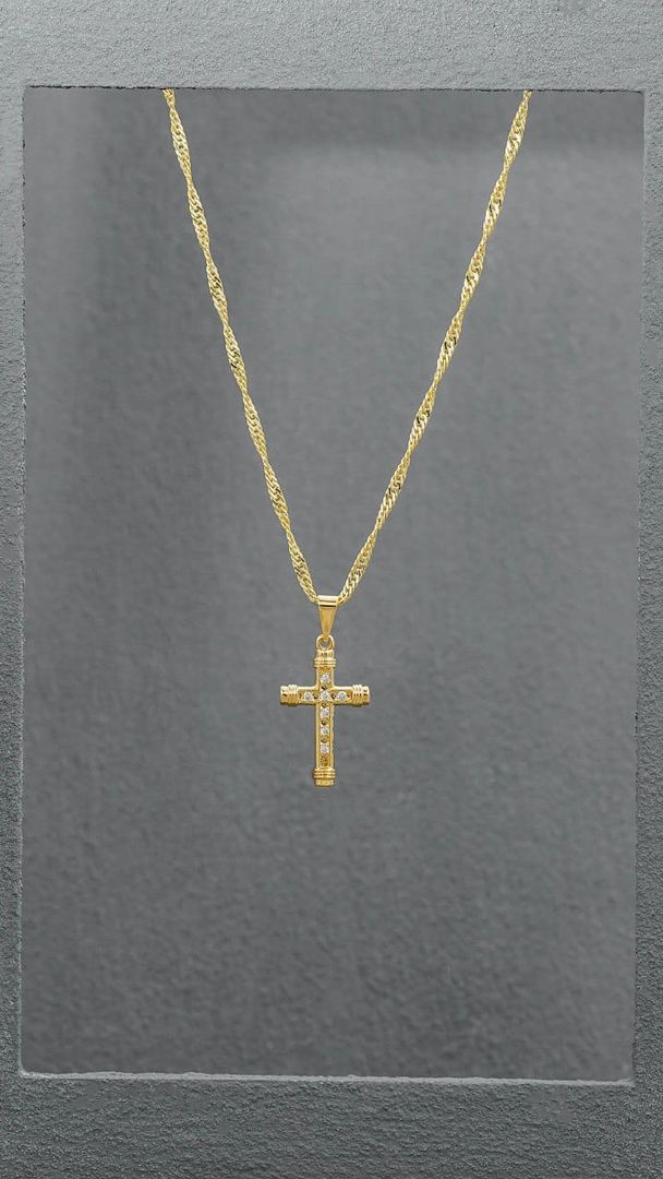 Cadena Singapur y dije cruz 