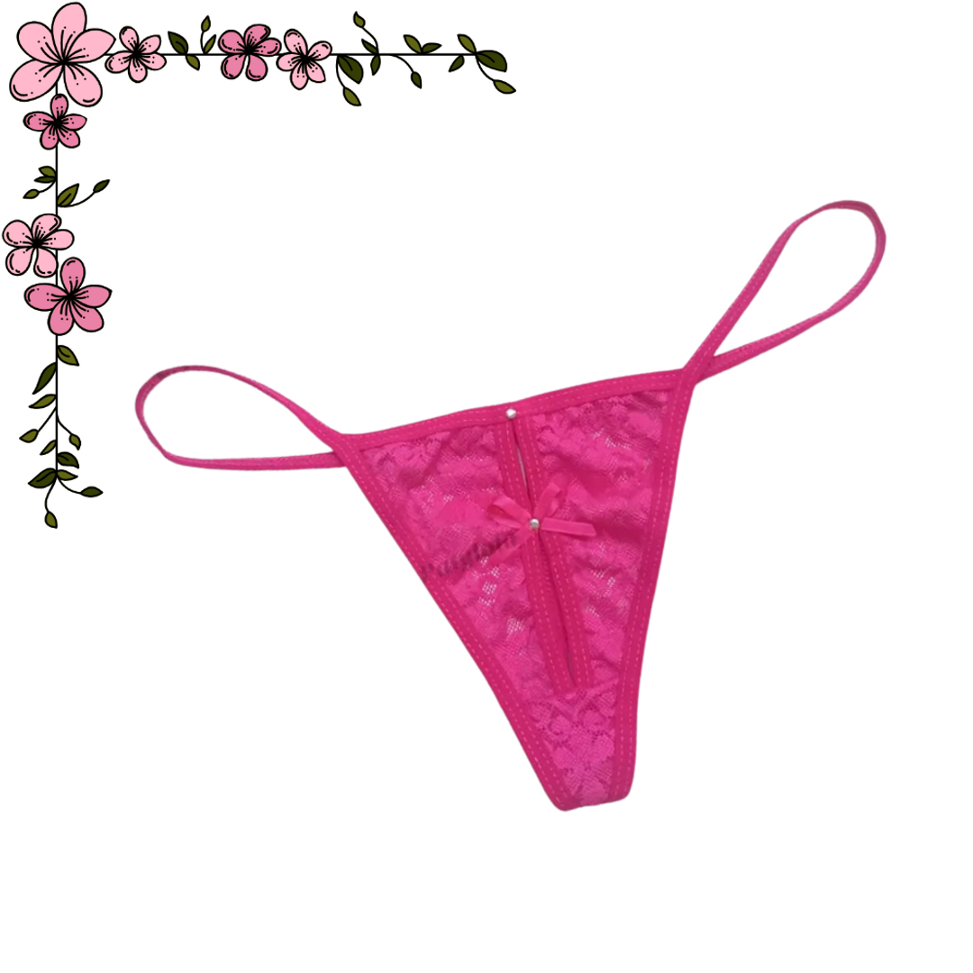 Tanga hilo en encaje apertura 