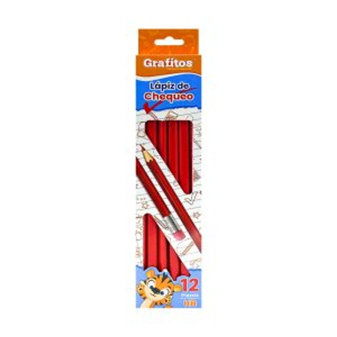 LAPIZ GRAFITO ROJO CHEQUEO 