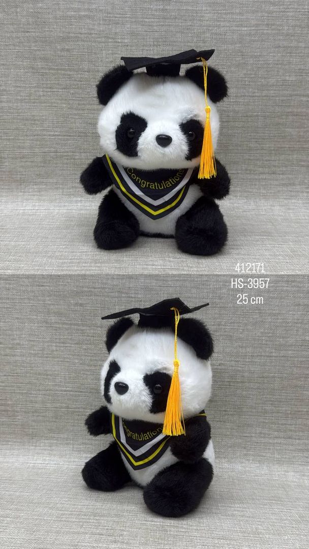 PANDA DE GRADO CON TOGA Y BIRRETE  25 CM