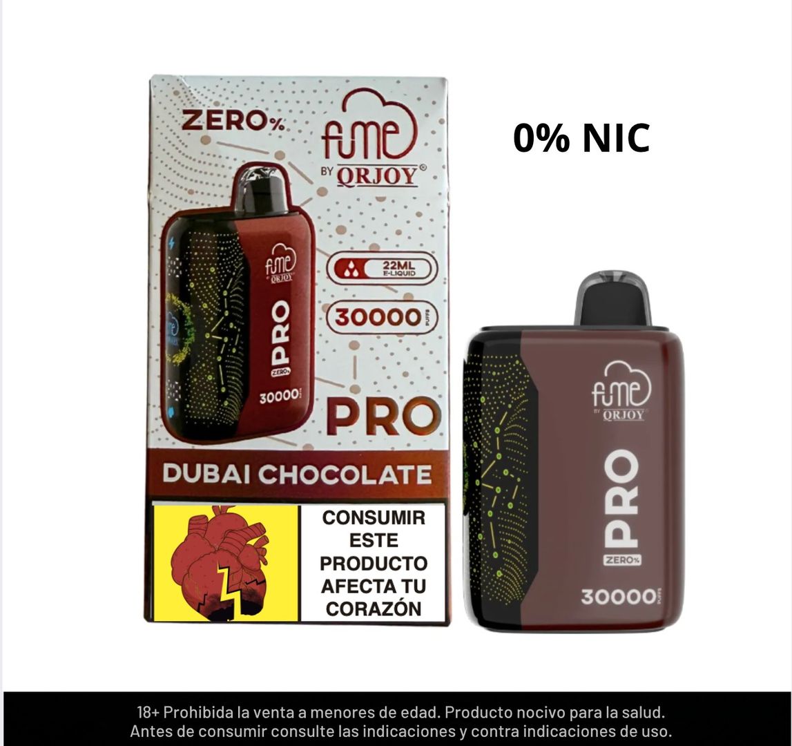 Fume Pro Zero Dubai Chocolate 30.000 Puffs Sin Nicotina