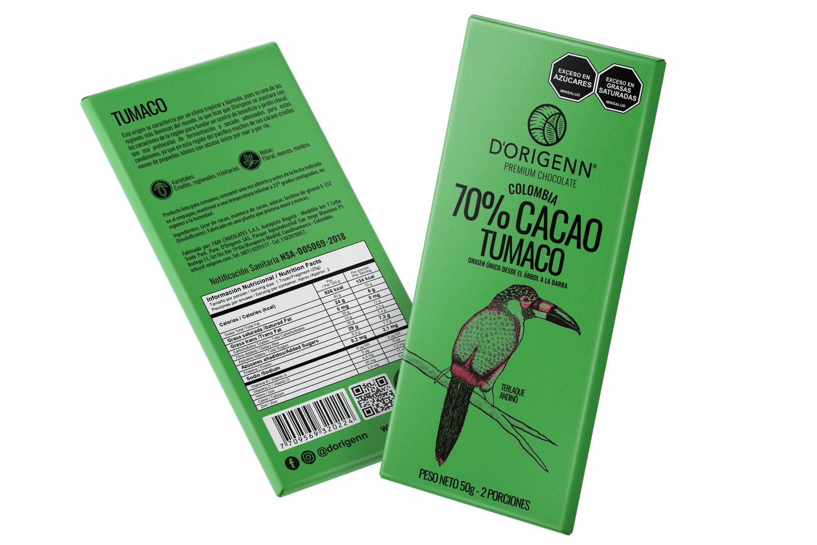 BARRA CHOCOLATE DORIGENN TUMACO*12G